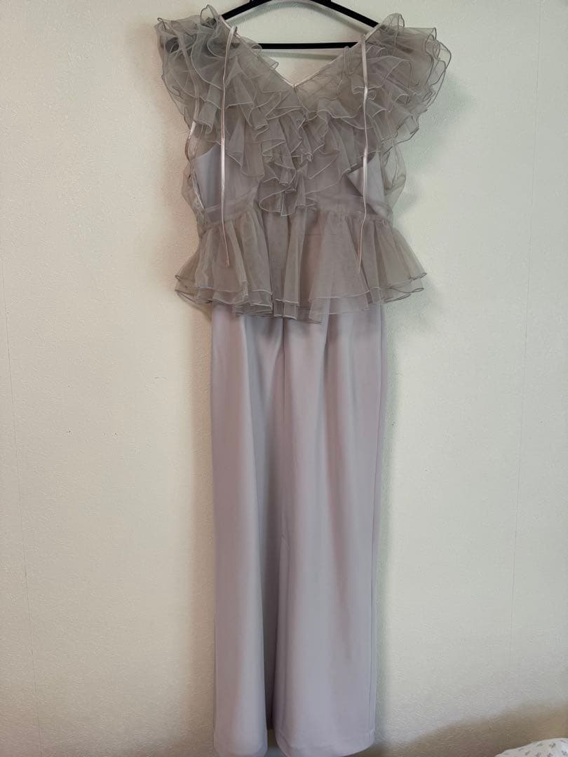 snidel ペプラムチュールドレス ベージュ