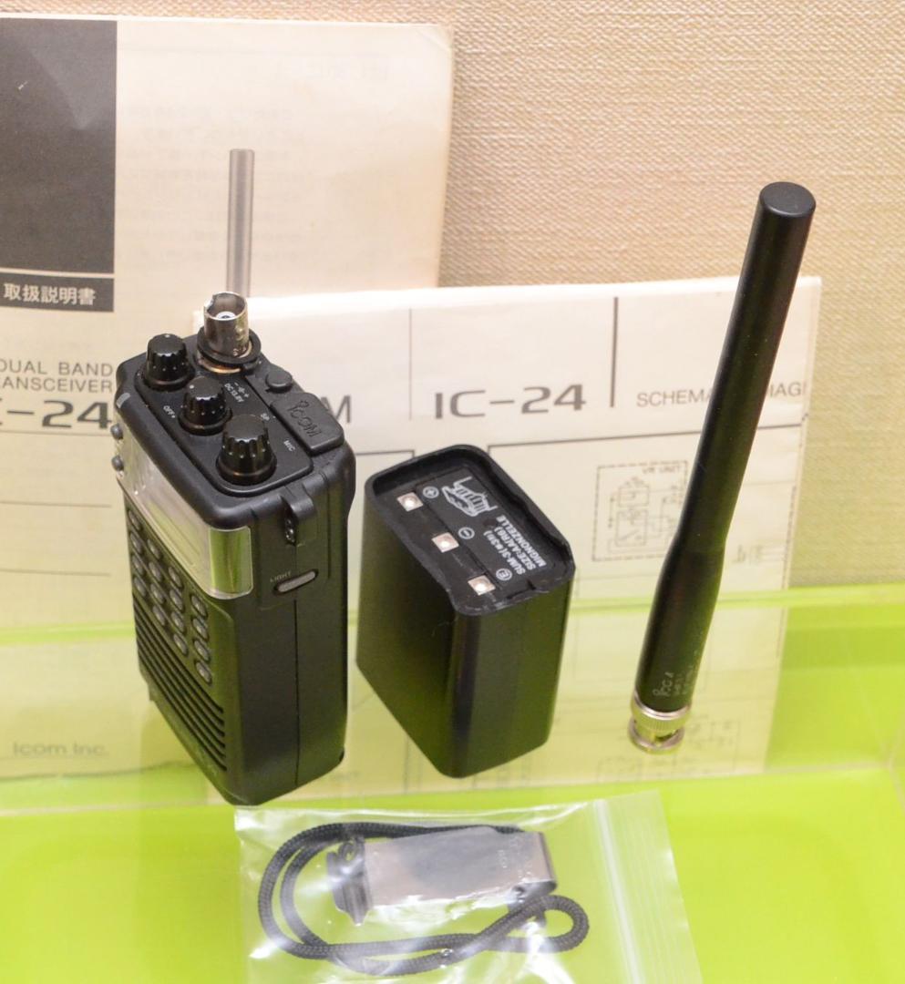 ICOM IC-24 デュアルバンドトランシーバー無線機+乾電池電源 動作確認済