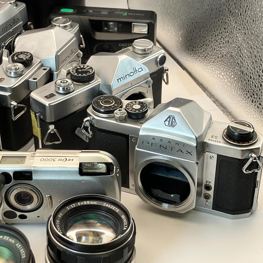 動作未確認・ジャンク、フィルムカメラ、レンズ、フードなど