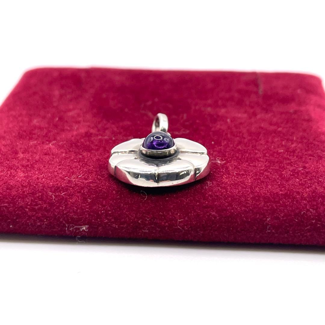 美品 ジョージジェンセン 436 フラワー アメシスト トップ