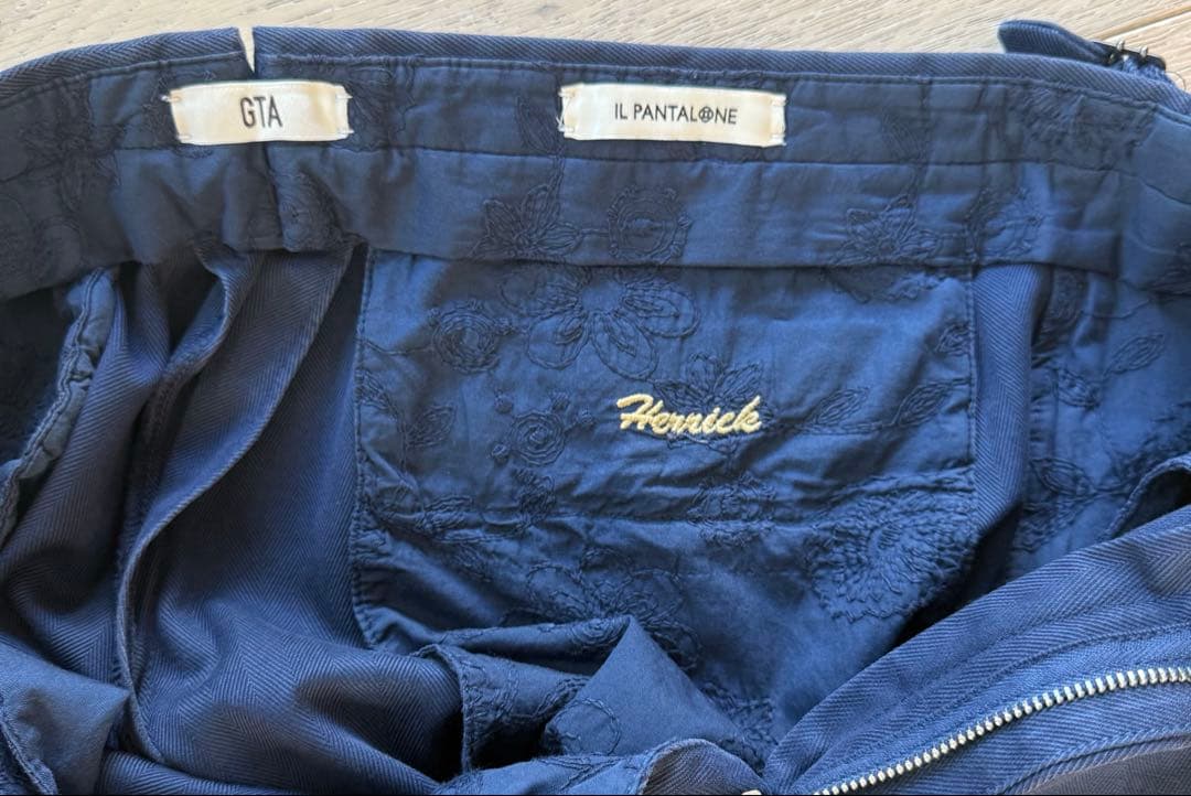 GTA HERRICK エリック ネイビーツープリーツパンツ