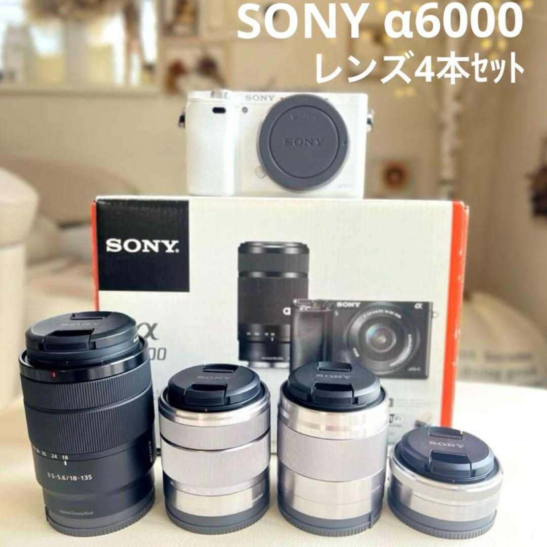 SONY α6000 ILCE-6000Y ボディWhite レンズ4本セット