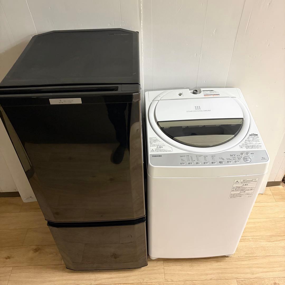 お買い得三菱東芝ブランド❗️1人暮らし家電セット　大阪、大阪近郊配送と設置無料T