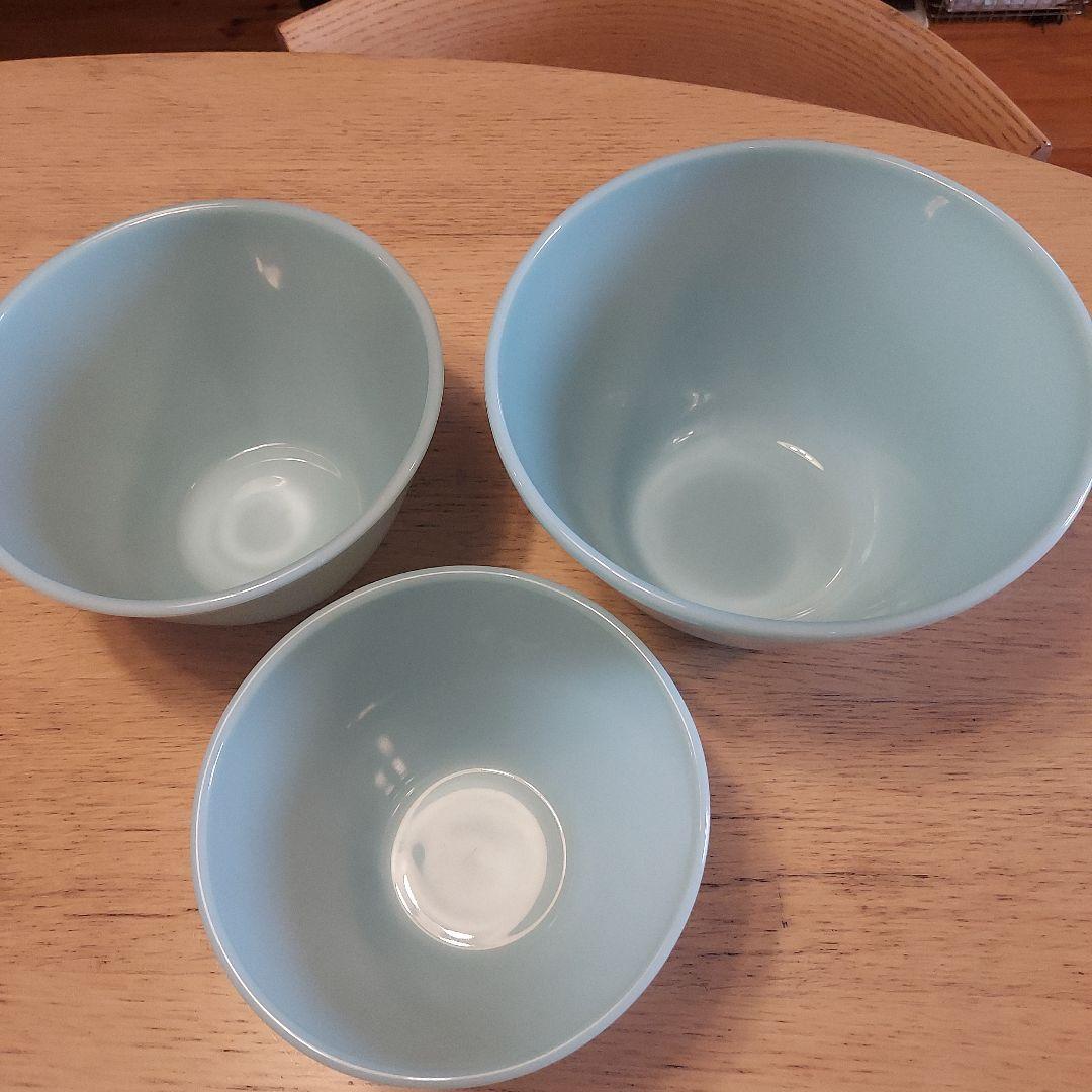 ファイヤーキングターコイズブルーミキシングボウル三点セット