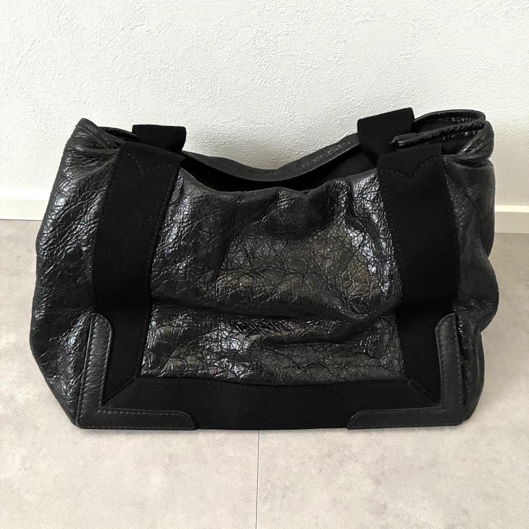 【美品】BALENCIAGA カバス S ハンドバッグ レザー ロゴプリント