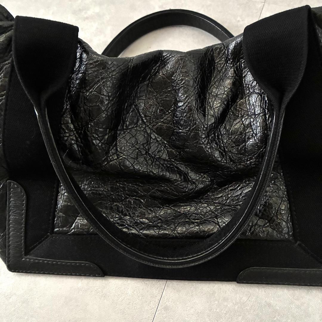 【美品】BALENCIAGA カバス S ハンドバッグ レザー ロゴプリント