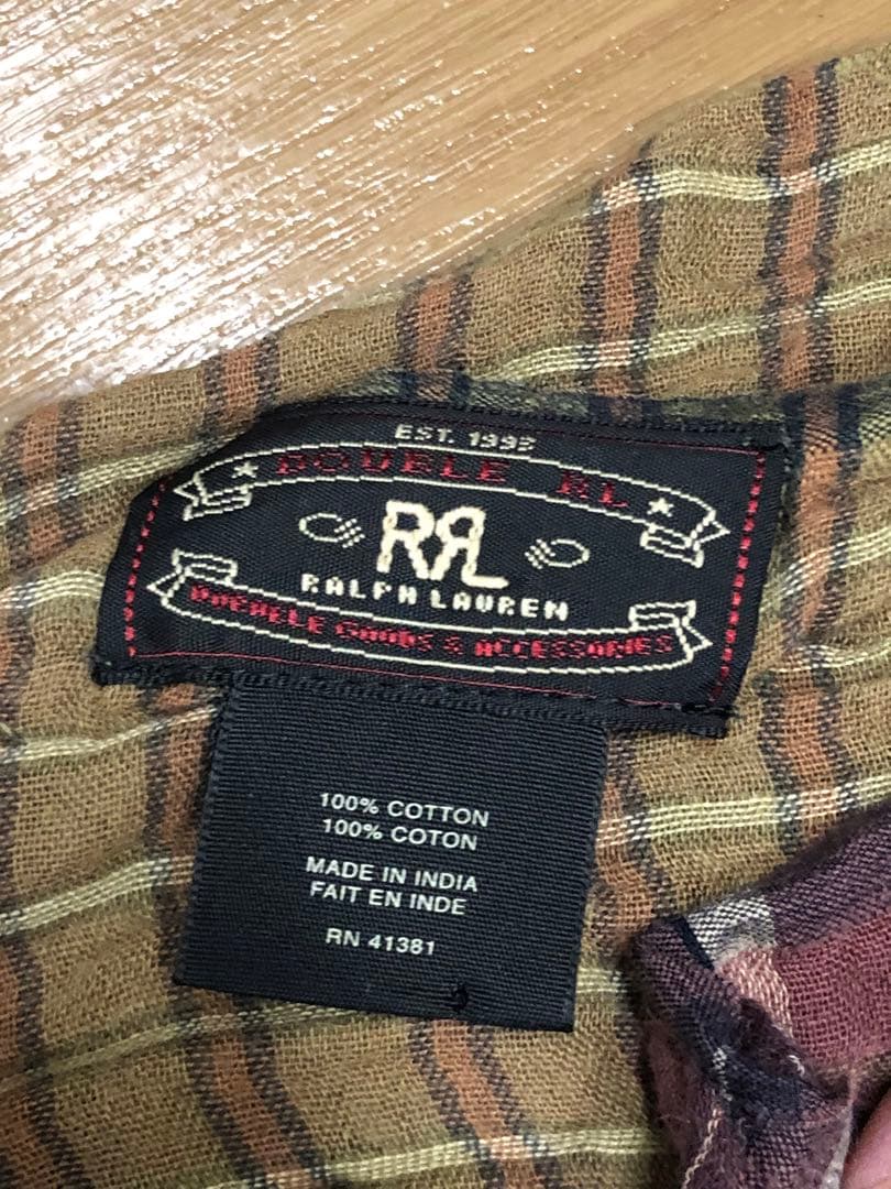 DOUBLERL RRL ストール　パッチワークチェック柄　ジョニーデップ着