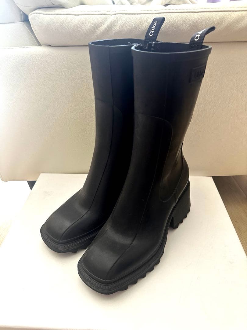 本日限定値下（箱、保管袋あり）Chloe クロエ 黒 長靴 37