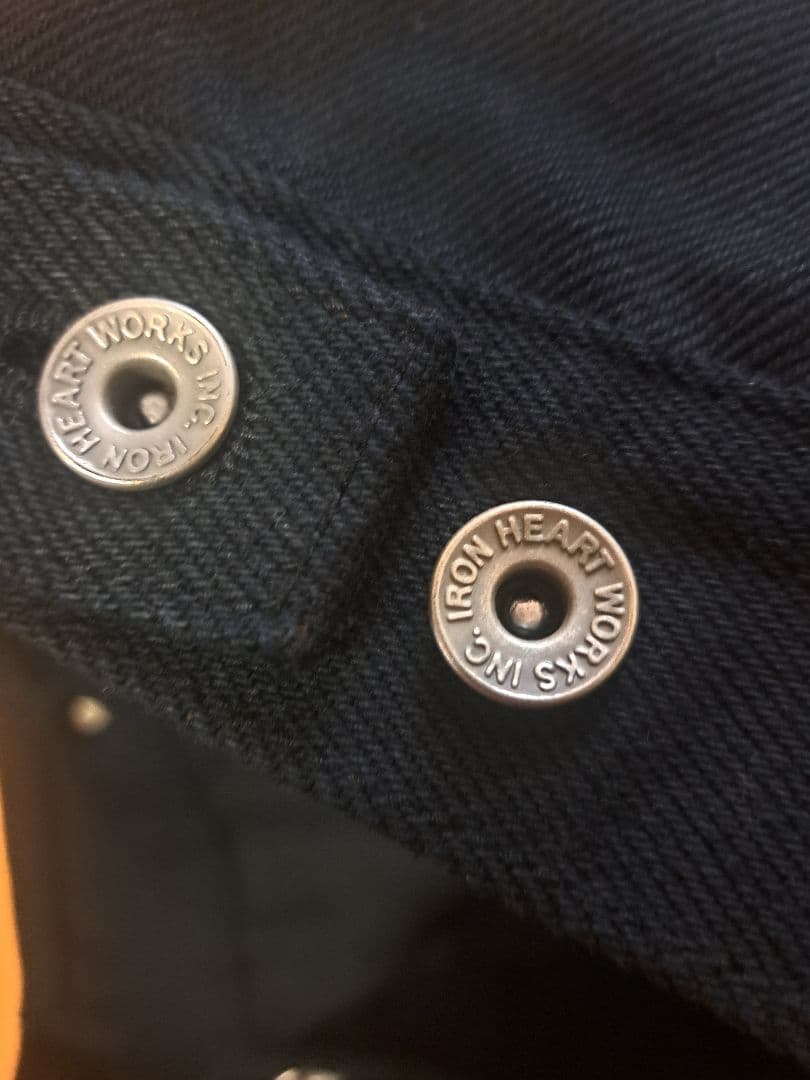 IRON HEARTアイアンハート黒鎧半袖トラッカージャケット9526PJ XL