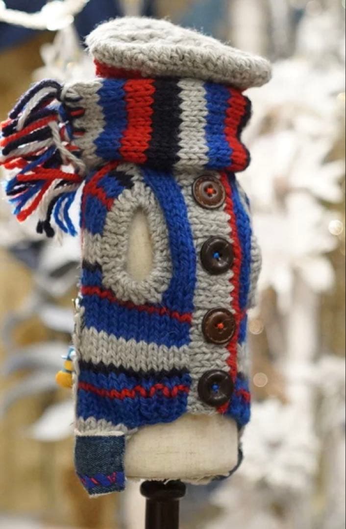 58◆ アーガイルデニムニット【OROKU】　パピリーヒルズ　ニット帽　マフラー