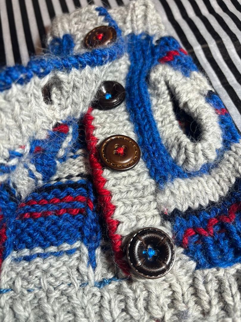 58◆ アーガイルデニムニット【OROKU】　パピリーヒルズ　ニット帽　マフラー