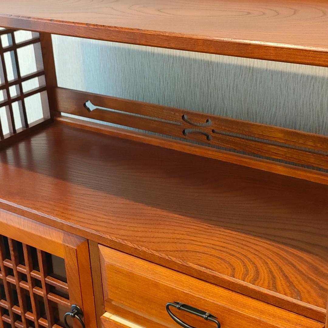 カリモク　和　チェスト　茶箪笥　欅　飾り棚