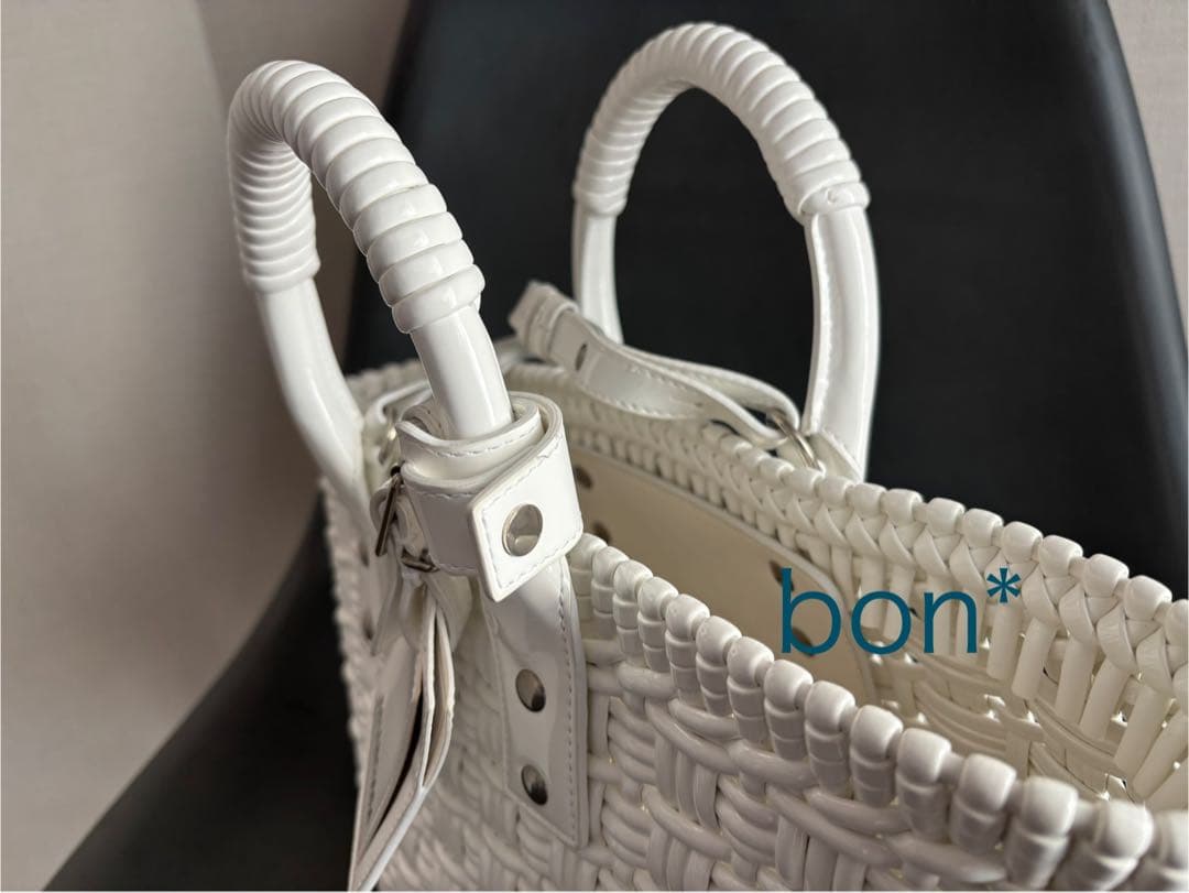 y【購入証明書あり】BALENCIAGA ビストロ バッグXS カゴバッグ