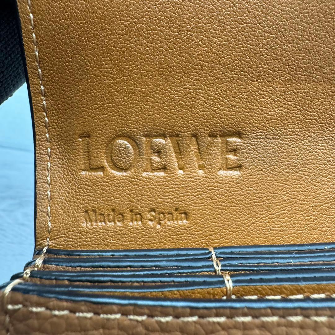 【極美品】ロエベ カードホルダー 名刺入れ アナグラム ライトブラウン　レザー