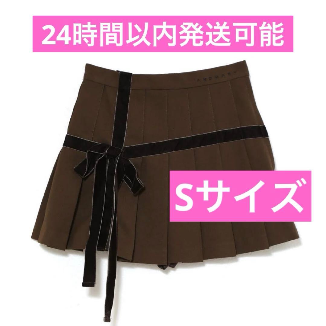 andmary Valentine ribbon mini skirt ブラウン