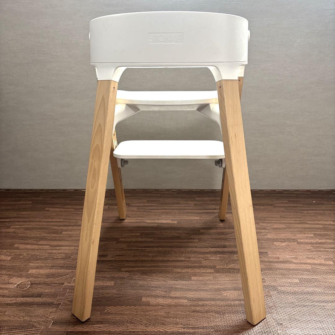 【美品】 STOKKE ステップス ハイチェア ホワイト ベビーチェア