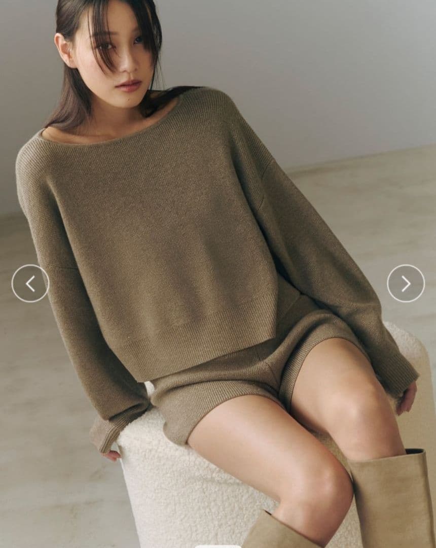 新品【FRAY I.D】ウォッシャブルカシミヤシルクニットショートパンツ