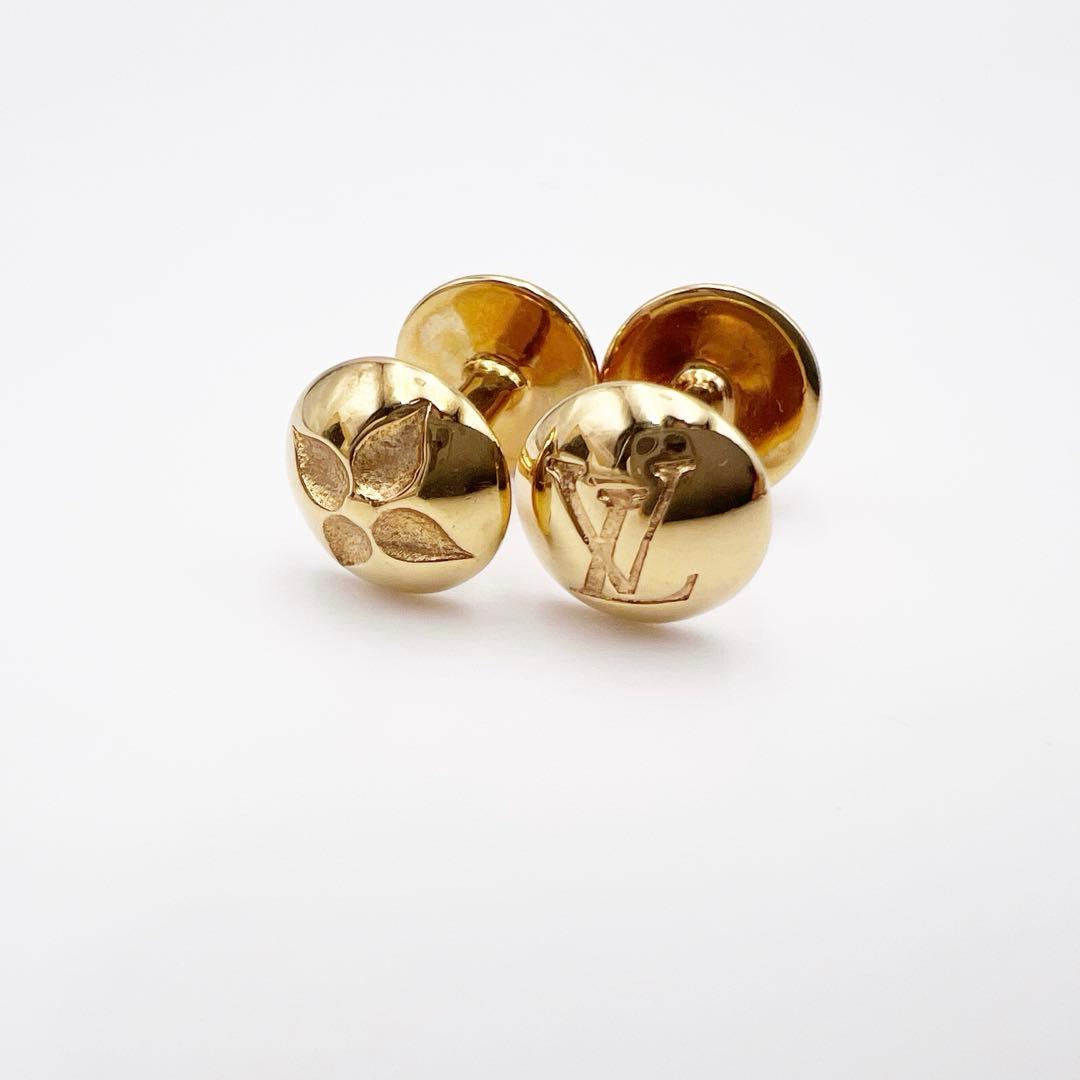 LOUIS VUITTON ルイヴィトン　カフス　ゴールド　ロゴ入り