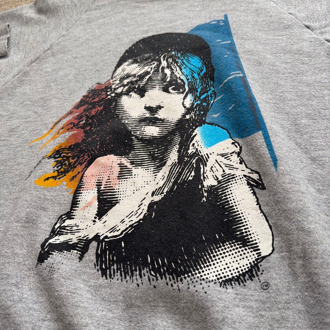 【80s】レミゼラブル　スウェット　グレー Lサイズ相当【USA製】