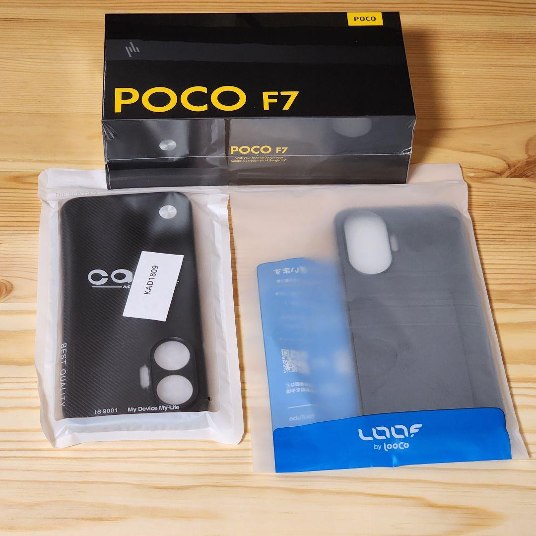 POCO F7 ホワイト 12GB RAM 256GB ROM ケース2種付き