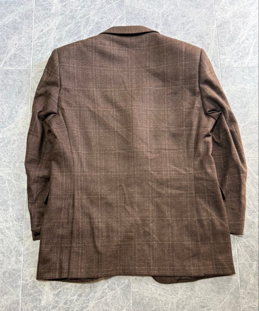 DUNHILL ダンヒル カシミヤ ウールチェック柄 テーラードジャケット 48