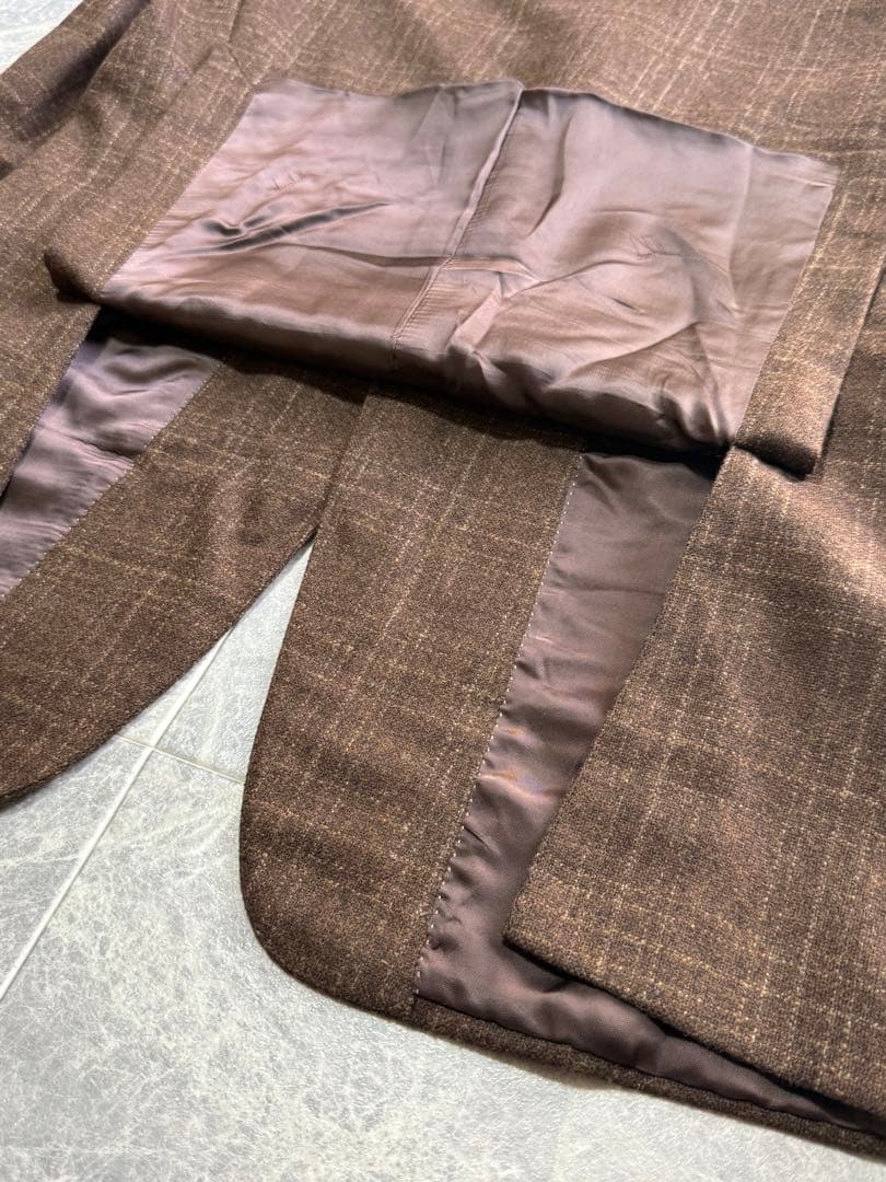 DUNHILL ダンヒル カシミヤ ウールチェック柄 テーラードジャケット 48