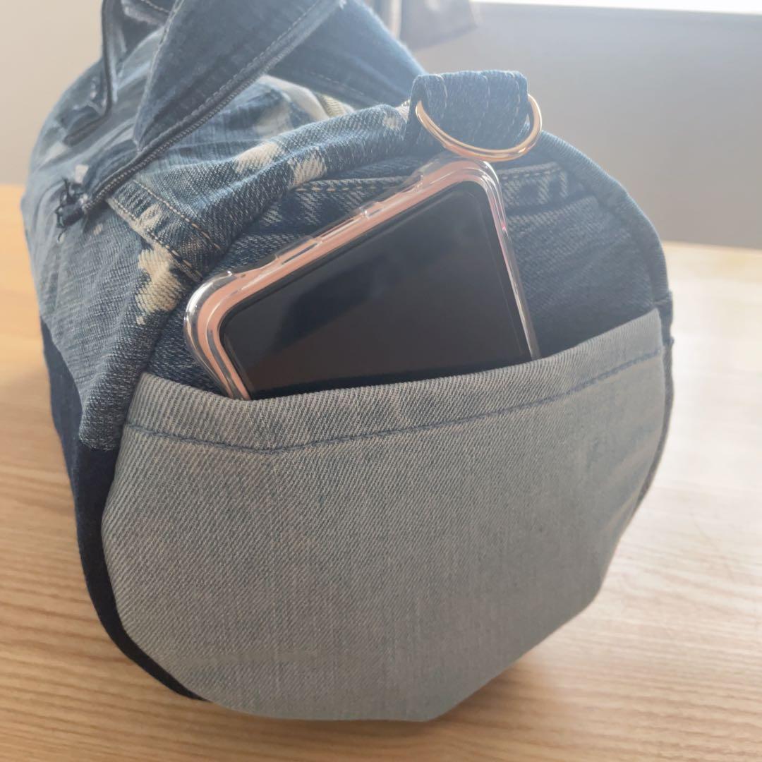 デニムリメイク ドラム型バッグ