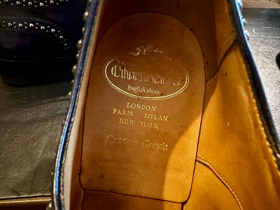 F*e様 Church's バーウッド2Sスタッズ ドレスシューズ　コバルト70