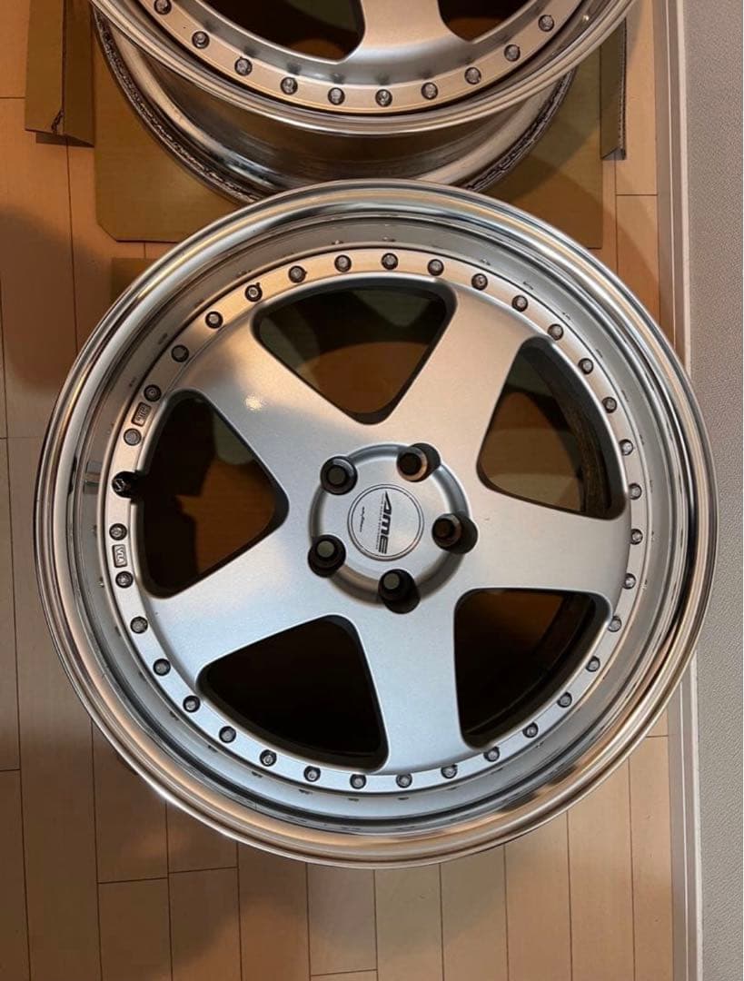 4本　AME シャレンVFX 20インチ シルバー 5スポーク　深リム