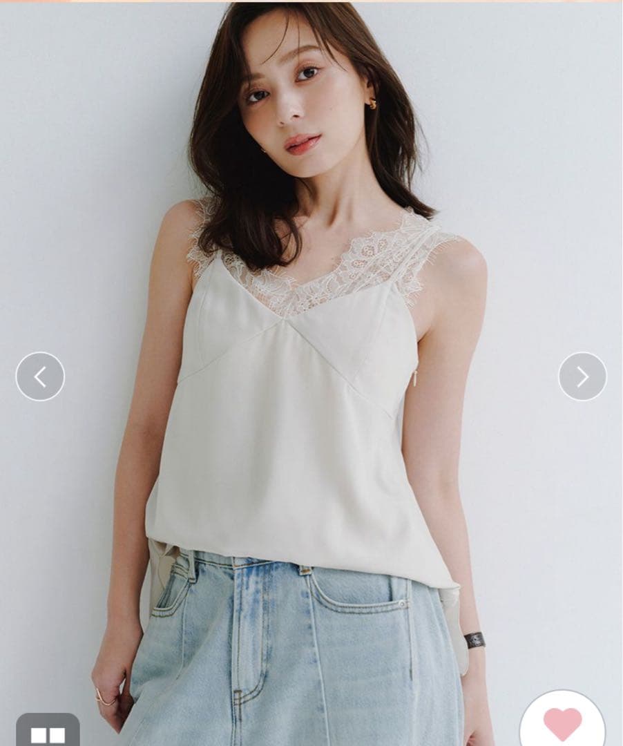 新品未使用ánuans レーストリムカップインキャミソール　ブラック