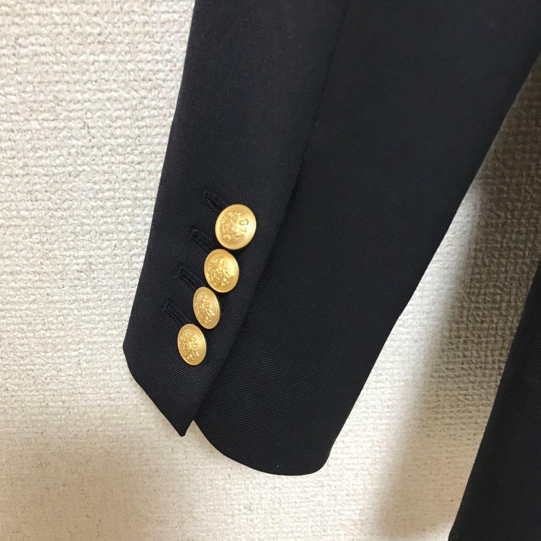 美品　m.i.d エムプルミエ　ピークドラペルメタルボタンダブルジャケット