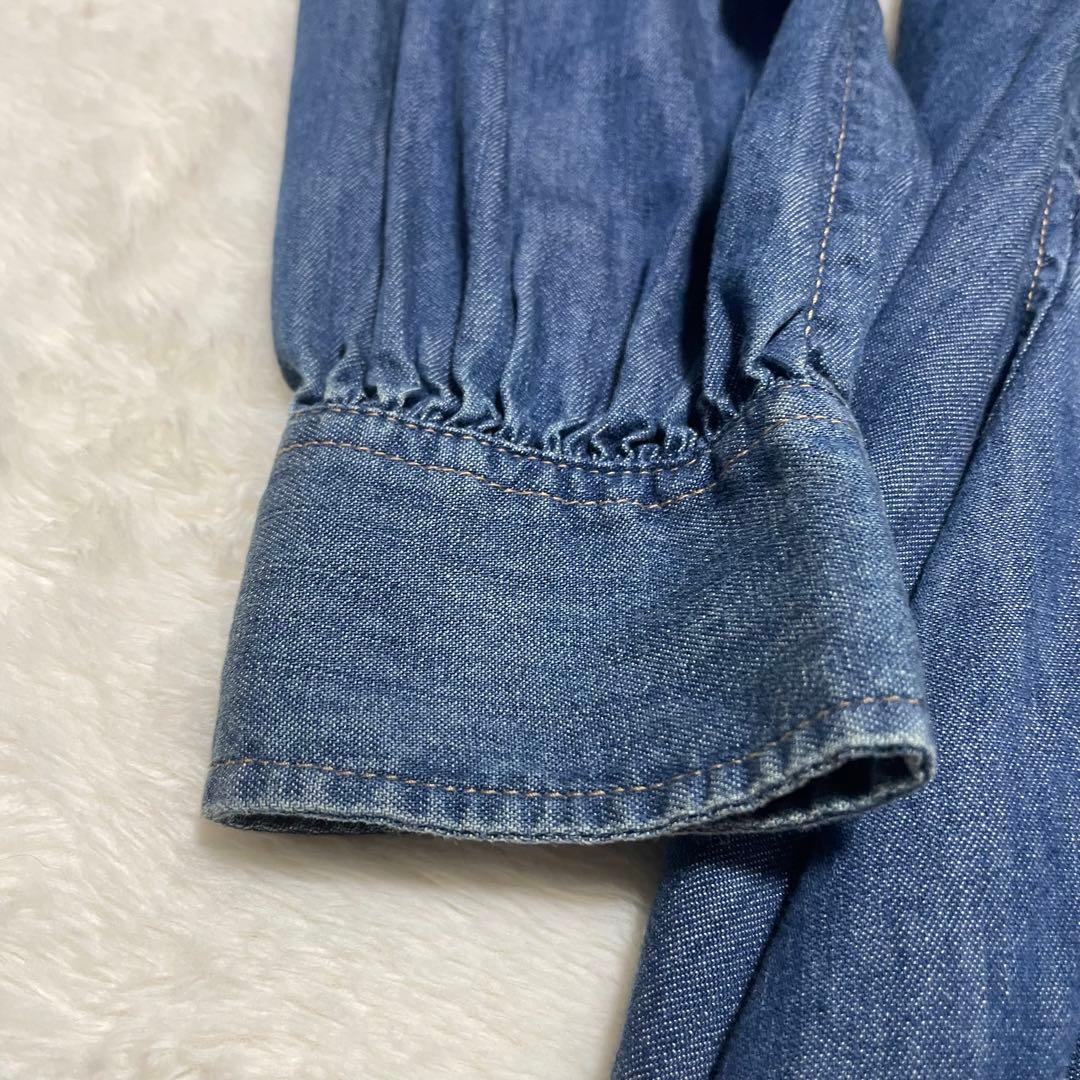 ローレンラルフローレン　デニムシャツワンピース リボン　ベルト マキシ丈