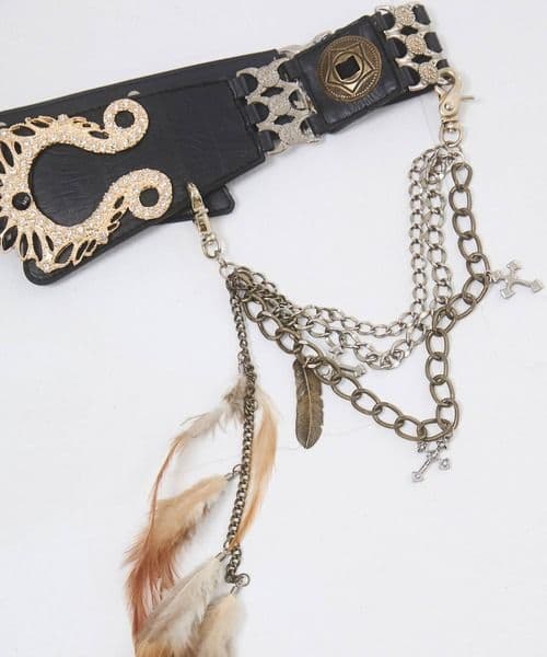 d.i.a クラウンバックルフェザーベルト　y2k　新品未使用　ブラック