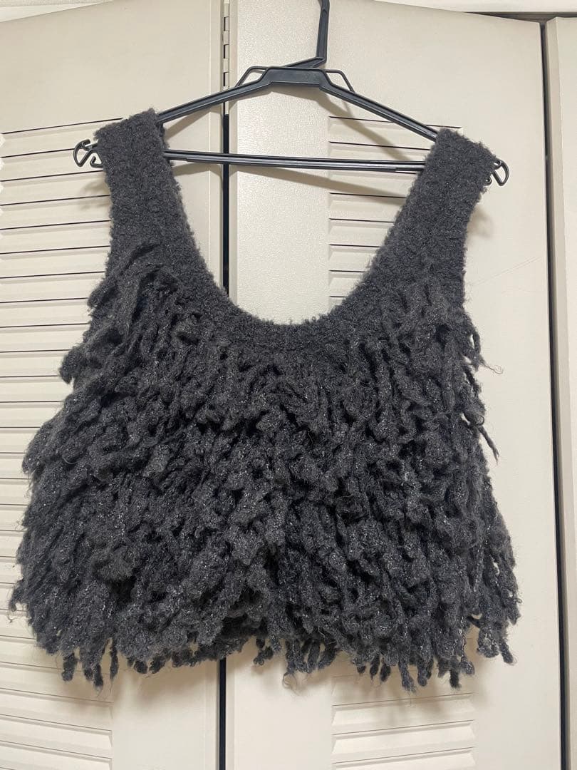 お値下げ【anuke】アンヌーク　Fringe Knit Bustier