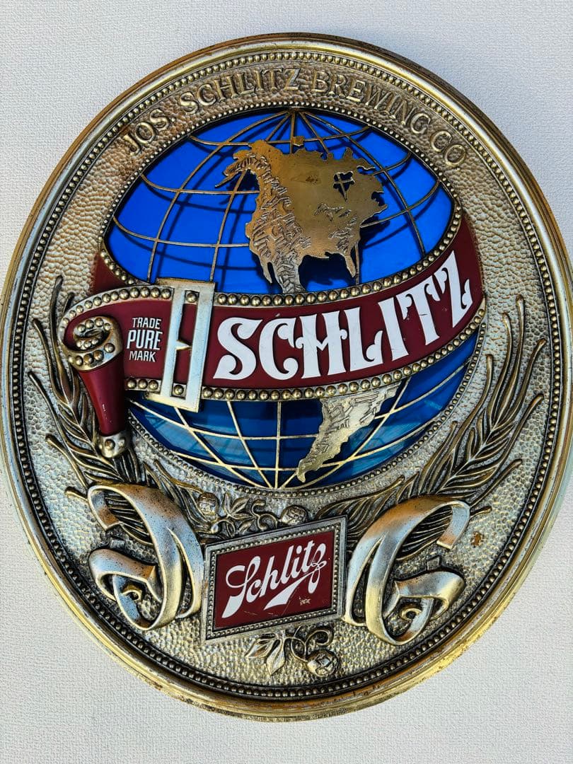 激レア ビンテージ SCHLITZ 看板 1977年 プラスチック販促店舗