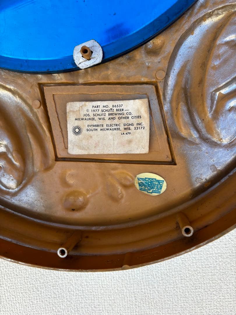 激レア ビンテージ SCHLITZ 看板 1977年 プラスチック販促店舗