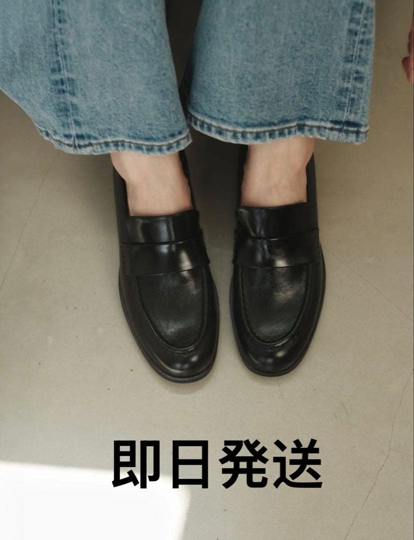 anuans アニュアンス　レザーローファー　ブラック　L