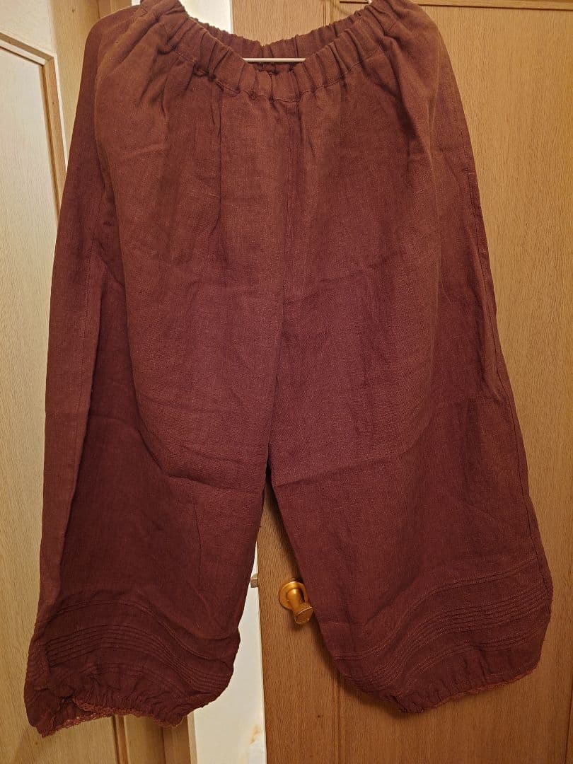 SamansaMos2 立川限定　リネンルナポケットフリルパンツ