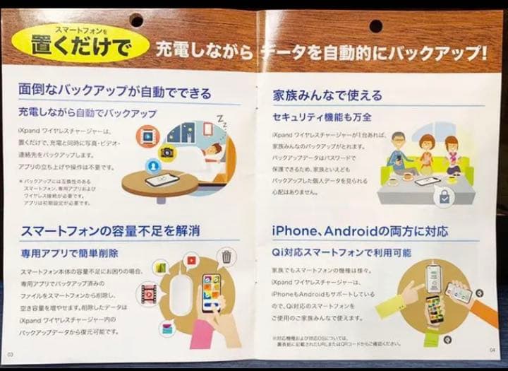 スマホ充電新品ワイヤレスチャージャーiXpand SanDisk