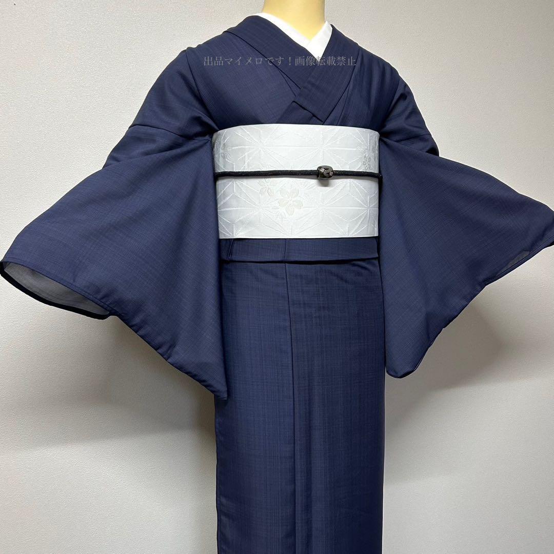 浴衣　夏　単着物　紺色　吸湿速乾　　クール素材　浴衣単品　0715⑥