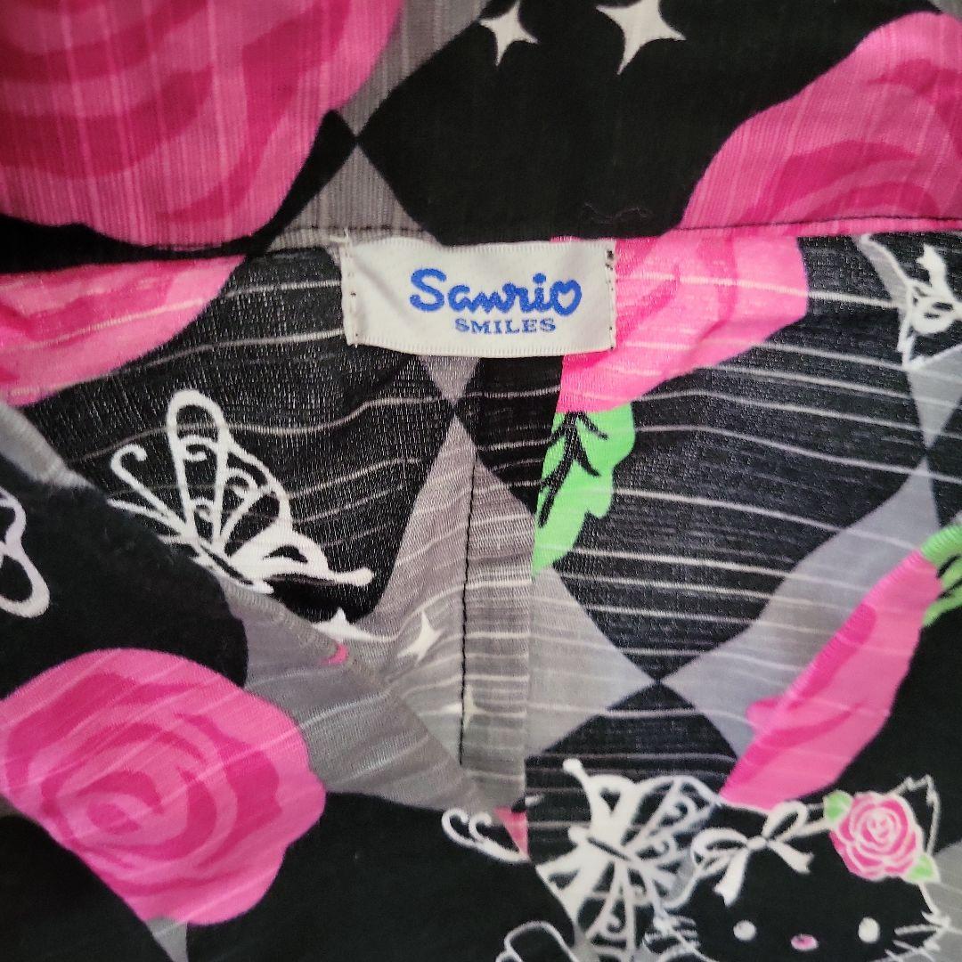 チャーミーキティ　ピンクのバラとキャラクターの浴衣