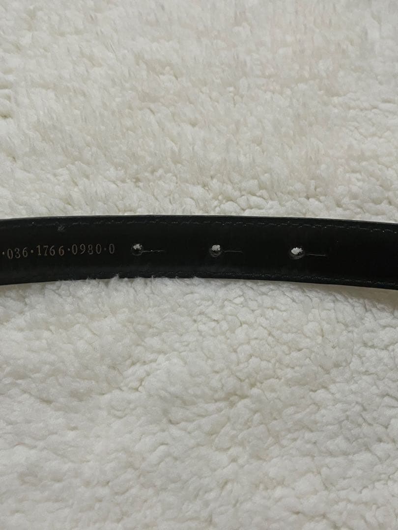 GUCCI グッチ　ブラックレザー ベルト　ゴールド　ダブルGロゴ