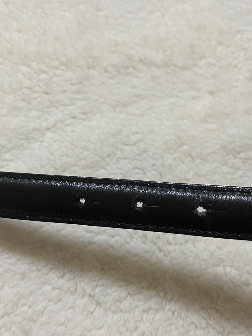 GUCCI グッチ　ブラックレザー ベルト　ゴールド　ダブルGロゴ