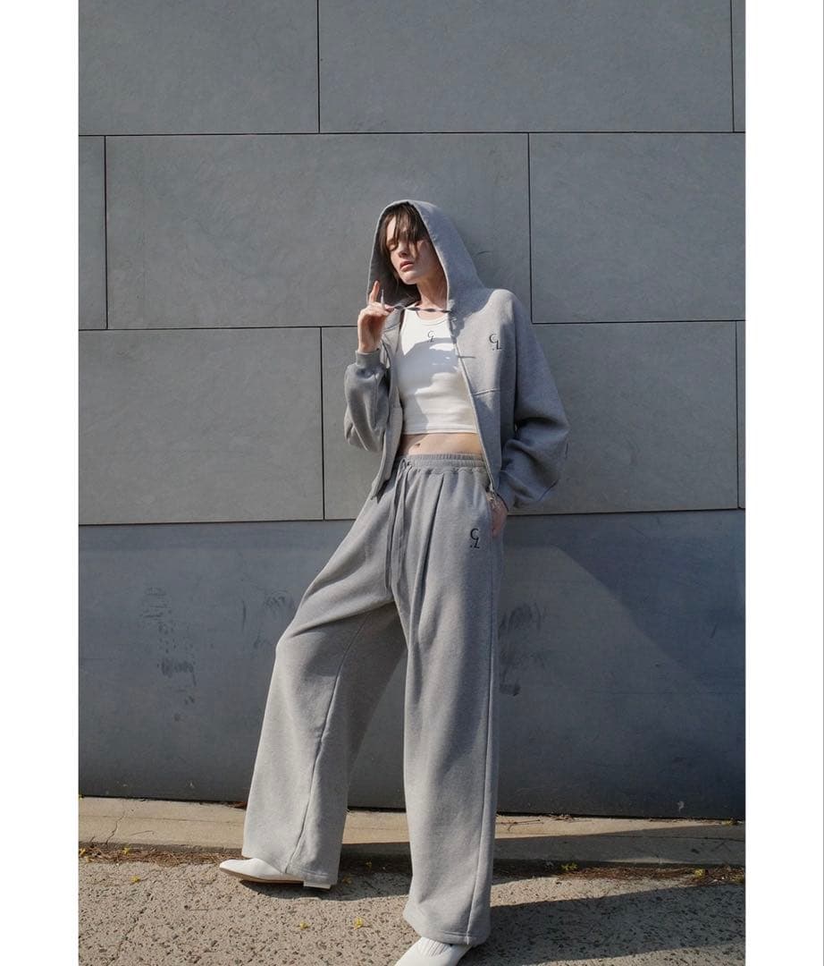 パンツ CLANE LOGO SWEAT TUCK WIDE PANTS
