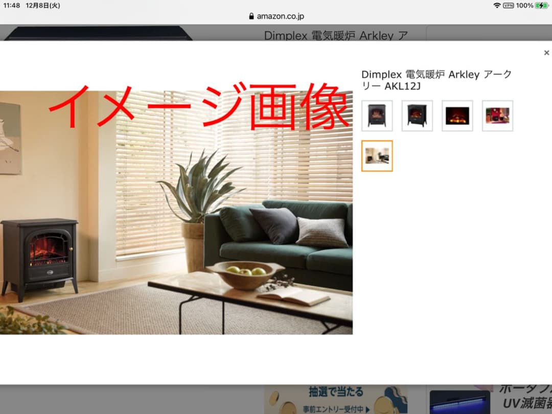 Dimplex AKL12J 電気ストーブ　暖炉　(704)