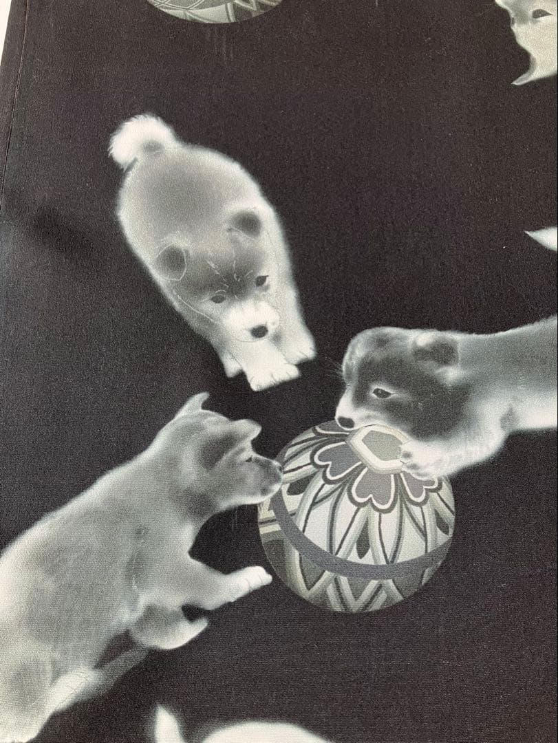 専用です　長襦袢生地　絹100% 子犬柄　13.5メートル