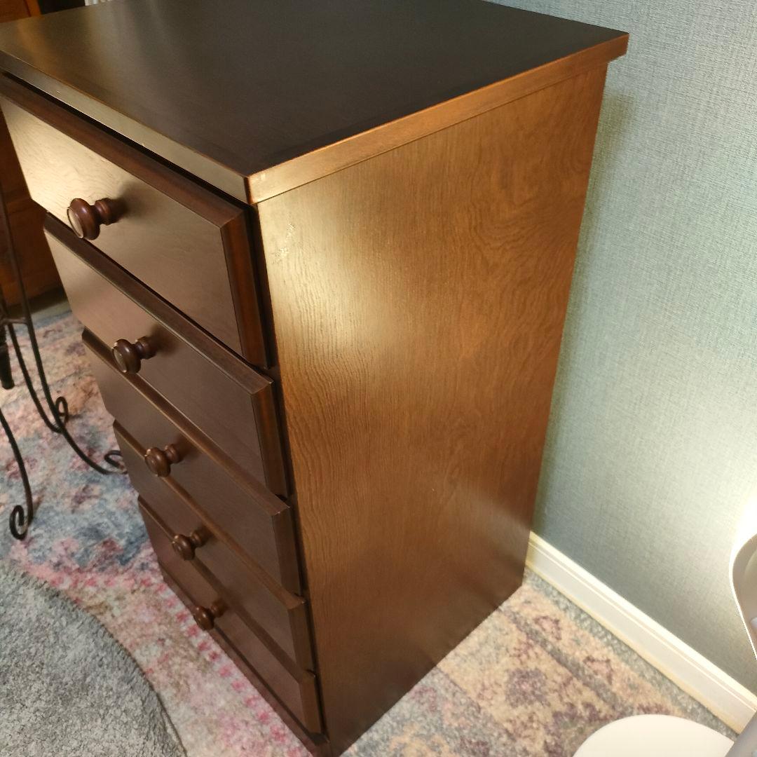 【希少】起立木工 5段チェストさくら5型国産ヴィンテージ家具