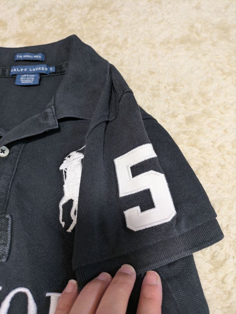 希少 Ralph Lauren ポロシャツ 黒 ビッグポニー new york