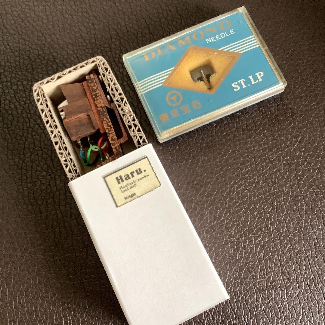 木のヘッドシェル、カートリッジ(ビクター)、針(未使用)