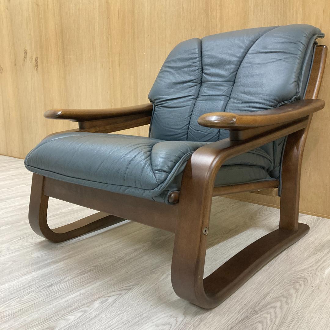 冨士ファニチアFUJI FURNITURE 　本革　1人掛けソファ 1PソファA